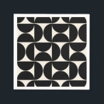 Guardanapo De Papel Meio século Padrão Vintage Moderno Preto e Branco<br><div class="desc">Padrão Moderno do Meio século Retroativo - Formas Geométricas do Abstrato - Padrão Minimalista em preto e branco creme.</div>