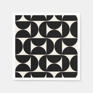 Guardanapo De Papel Meio século Padrão Vintage Moderno Preto e Branco