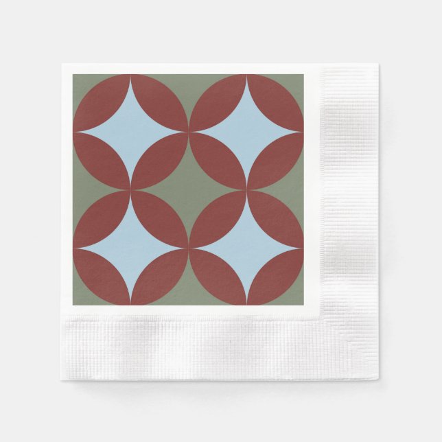 Guardanapo De Papel Meios séculos Retrovisores Círculos Modernos (Frente)