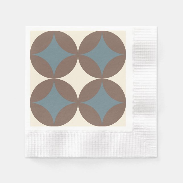Guardanapo De Papel Meios séculos Retrovisores Círculos Modernos (Frente)