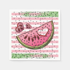 Guardanapo De Papel Melancia branca rosa verde-brilhante Aniversário