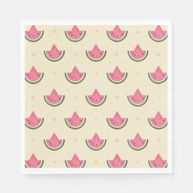 Guardanapo De Papel Melancia rosa — Colchão de Verão Napkins - 50 tone (Frente)