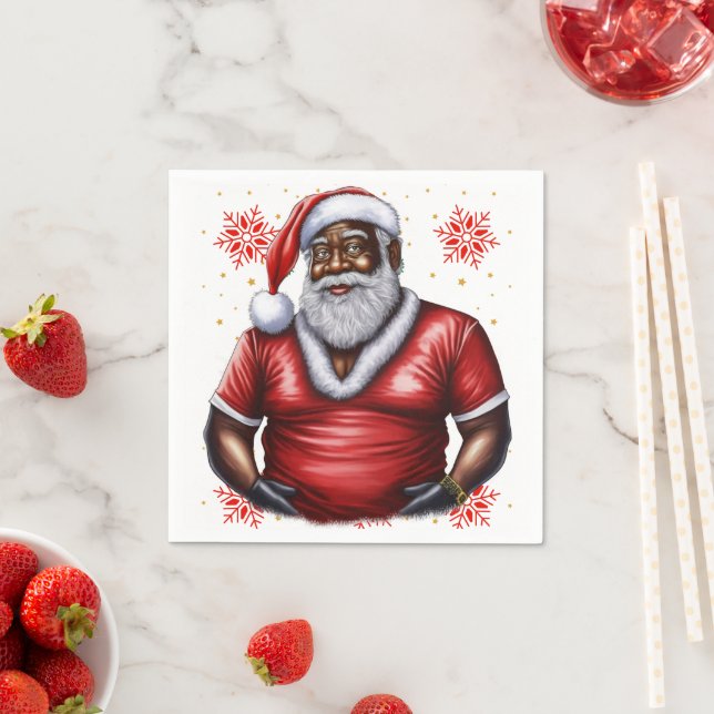 Guardanapo De Papel Melanin Xmas Black Christmas Sant Claus Bruh Sista (Insitu)