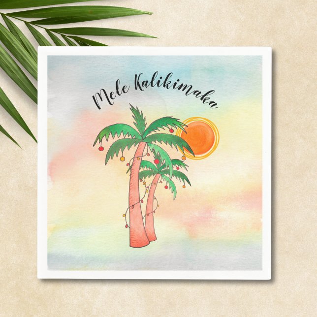 Guardanapo De Papel Mele Kalikimaka Palm Trees (Criador carregado)