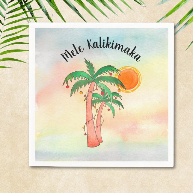 Guardanapo De Papel Mele Kalikimaka Palm Trees Napkins (Criador carregado)