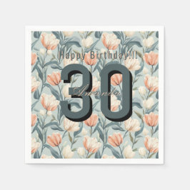 Guardanapo De Papel Melhor Celebração de Aniversário com Tema de Tulip