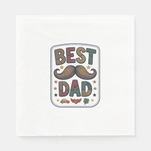 Guardanapo De Papel Melhor Design de Pai Bigode Vintage Vector Pai_1