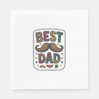 Guardanapo De Papel Melhor Design de Pai Bigode Vintage Vector Pai_1