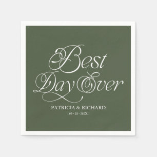 Guardanapo De Papel Melhor Dia de Todos Casamento Minimalista Moderno