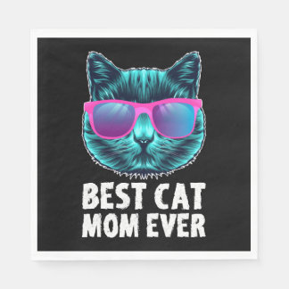 Guardanapo De Papel Melhor Mãe de Gato de Todos os Tempos Óculos Diver
