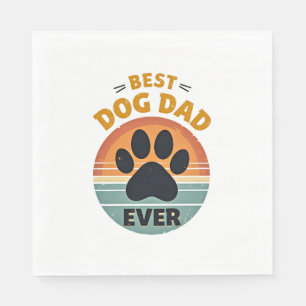 Guardanapo De Papel Melhor Pai de Cachorro de Todos os Tempos Vintage 