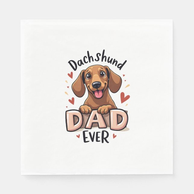 Guardanapo De Papel Melhor Pai De Dachshund Nunca (Frente)
