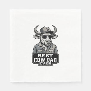 Guardanapo De Papel Melhor Pai Vaca de Todos os Tempos Design de Gravu