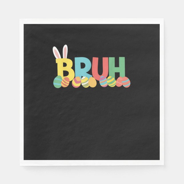 Guardanapo De Papel Meme Bruh Easter Bunny Cute Para Crianças _11 (Frente)
