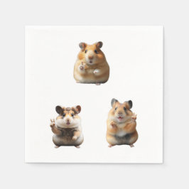 Guardanapo De Papel Meme de Hamster Engraçado Sinal de Paz