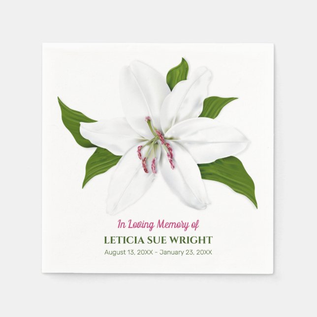 Guardanapo De Papel Memorial Funeral Lily Flower (Frente)