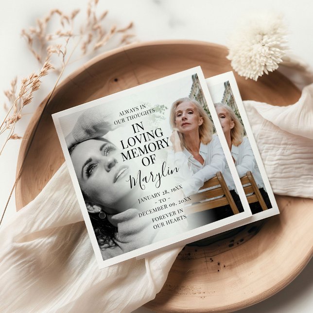 Guardanapo De Papel Memorial Funeral na moda Antes e Depois Foto (Criador carregado)