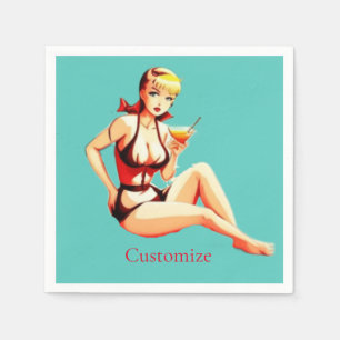 Guardanapo De Papel Menina Bikini, Loura-branca, Thunder_Cove