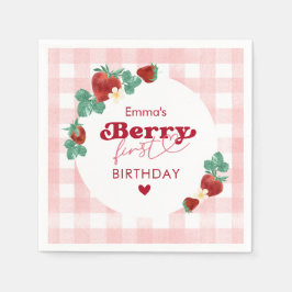 Guardanapo De Papel Menina de Aniversário de Um Ano Berry Aniversário 