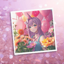 Guardanapo De Papel Menina de aniversário do filme Anime
