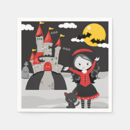 Guardanapo De Papel Menina de Halloween de Vampiro Bonita e Louca