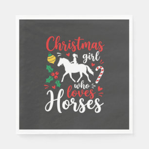 Guardanapo De Papel Menina de Natal que Ama Cavalos
