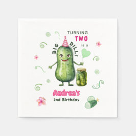 Guardanapo De Papel Menina do Grande Pepino em Conserva Aniversário Qu