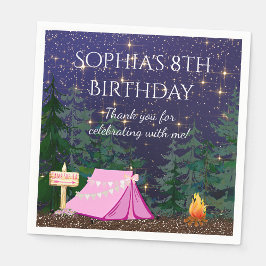 Guardanapo De Papel Menina Glamping Acampamento 