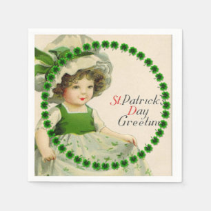 Guardanapo De Papel Menina irlandesa pequena do Dia de São Patrício