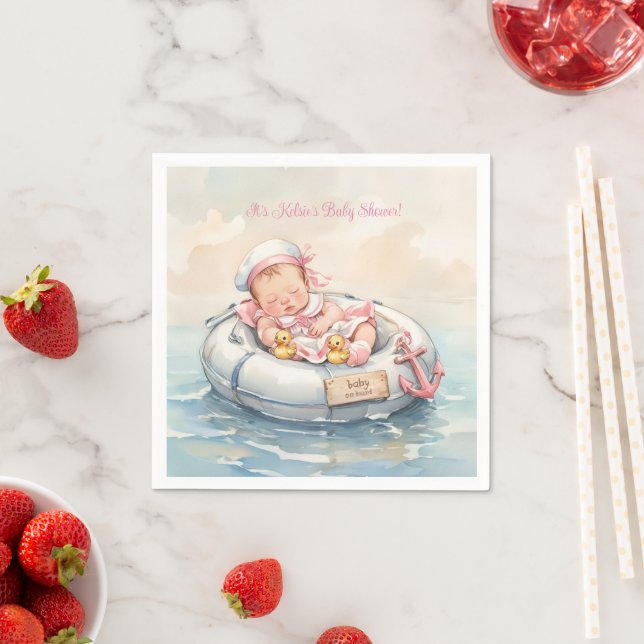 Guardanapo De Papel Menina Marinheira Rosa Bebê  (Insitu)