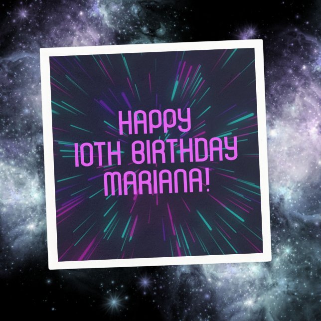 Guardanapo De Papel Menina Neon Purple - Festa Brilhante (Criador carregado)