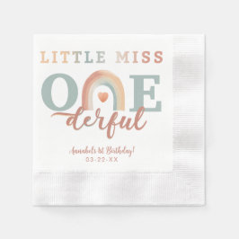 Guardanapo De Papel Menina Onelinda Boho Rainbow Birthday Napkin