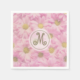 Guardanapo De Papel Menina Rosa Rosa, Visita, Monograma Dourado Person