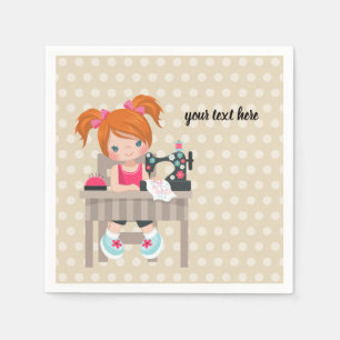 Guardanapo De Papel Menina Sewing
