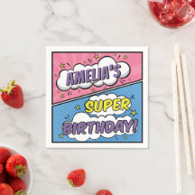 Menina Super-Herói Estilo Quadrinhos Feliz Anivers