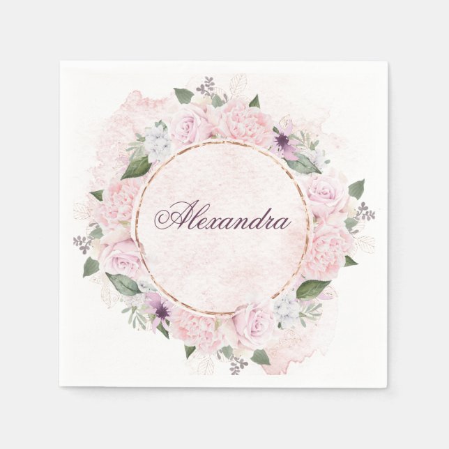 Guardanapo De Papel Meninas Celebração Religiosa Rosas Rosa (Frente)