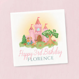 Guardanapo De Papel Meninas Whimsical Pink Fairytales Princesa Anivers