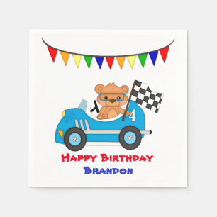 Guardanapo De Papel Menino do aniversário da raça do urso