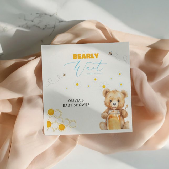 Guardanapo De Papel Menino Menina Urso de Pelúcia Festa de Bebê Honey (Criador carregado)