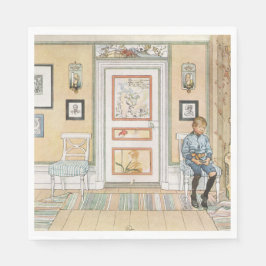 Guardanapo De Papel Menino sentado no canto (por Carl Larsson)