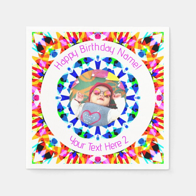 Guardanapo De Papel Meninos Feliz Aniversário Estrela Foto Personaliza (Frente)