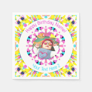 Guardanapo De Papel Meninos Feliz Aniversário Estrela Foto Personaliza