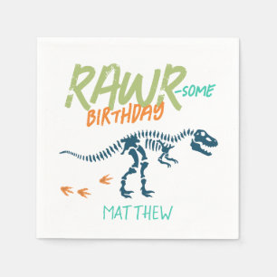 Guardanapo De Papel Meninos Frio Azul Aniversário Dinosaur Dig Criança