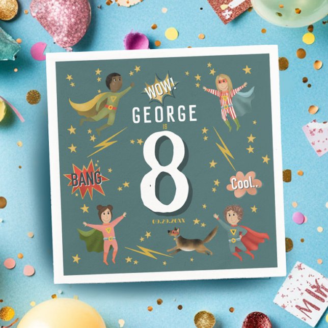 Guardanapo De Papel Meninos Legal Cômico Livro Azul Aniversário de cri (Criador carregado)