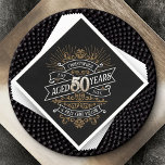 Guardanapo De Papel Mens Funny Whiskey 50º Aniversário<br><div class="desc">Celebre o grande 5-0 com estilo e humor com este design de aniversário inspirado no rótulo de uísque vintage. A tipografia negra, dourada e branca é ornamentado e elegante, dando-lhe um toque clássico de retrô-safra. Perfeito para o homem (ou para a mulher!) na sua vida que ama o seu uísque,...</div>