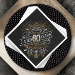 Guardanapo De Papel Mens Funny Whiskey 60º Aniversário<br><div class="desc">Celebre o grande 6-0 com estilo e humor com este design de aniversário inspirado no rótulo de uísque vintage. A tipografia negra, dourada e branca é ornamentado e elegante, dando-lhe um toque clássico de retrô-safra. Perfeito para o homem (ou para a mulher!) na sua vida que ama o seu uísque,...</div>