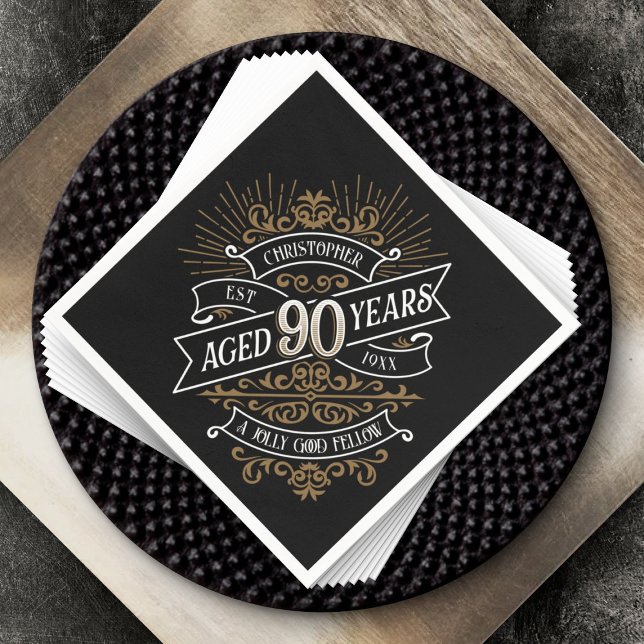 Guardanapo De Papel Mens Funny Whiskey 90 Birthday (Criador carregado)