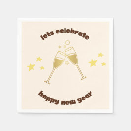 Guardanapo De Papel Mensagem de Anos novos de champanhe