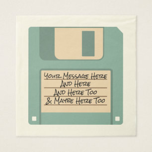 Guardanapo De Papel Mensagem Personalizada Computador Disquete Napkins