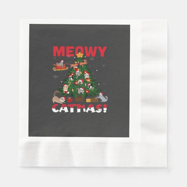 Guardanapo De Papel Meowy Chirstmas (Frente)